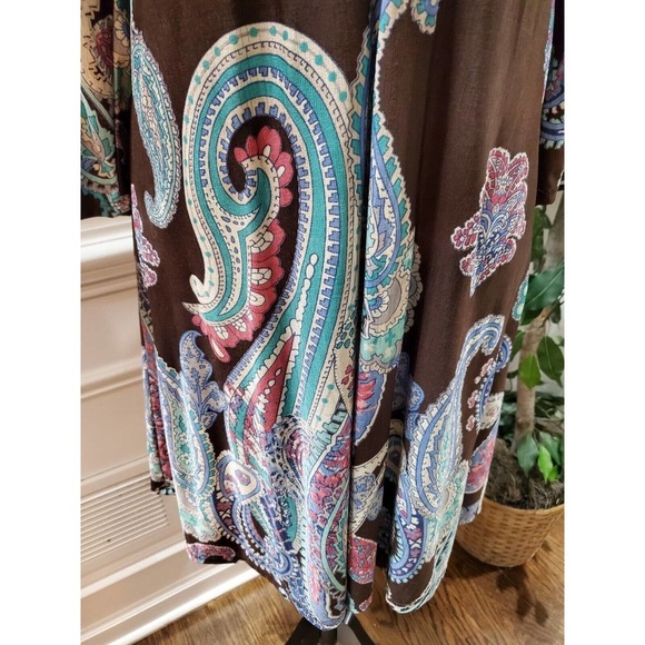 Honeyme Women's Brown Polyester Round Neck Long Sleeve Knee Length Dress Size S - Picture 4 of 10